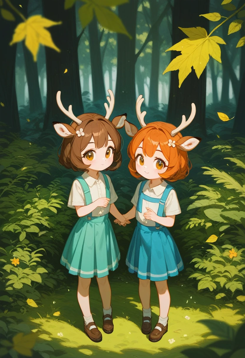 
(Fraction_9,Fraction_8_Direction_7_up),1 a woman,（（（Full body portrait）））,Lilia，Deer Man，cute，Children of the Forest，cute面容，beauty，Sexy，Wear leaves，Whole body plants，The skirt is floral，