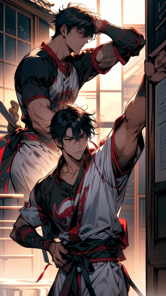 Anime baseball players high-fiving during a game, Akihiko Inoue and Ross Tran, Rob Ray and Kentaro Miura Style, Renji Murata and Artgerm, 🚿🗝📝, Katsuhiro and Inio Asano, makoto shinkai and (Cain Kuga), 8k!, 8k!!, High quality fan art
