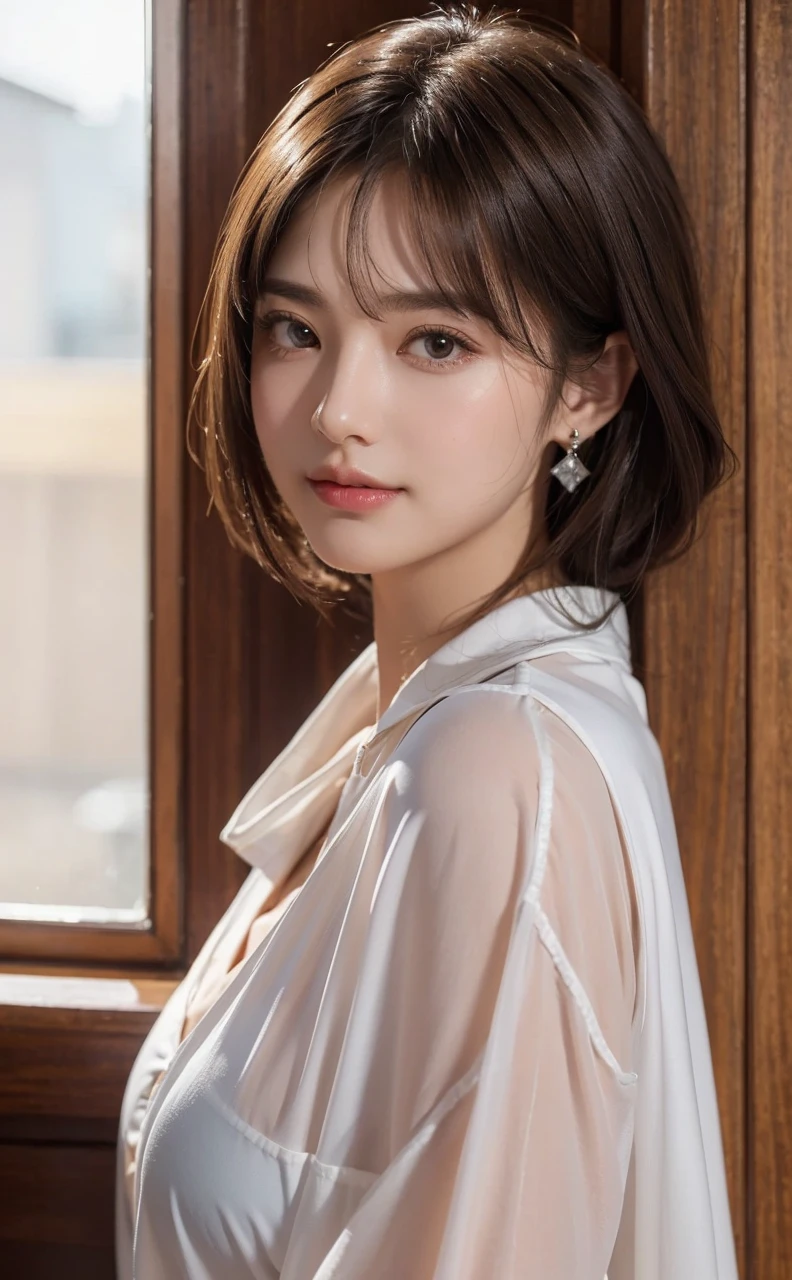 ((Best quality, 8K, masterpiece: 1.3)), full body, clear focus: 1.2, perfect body beauty: 1.4, slim abs: 1.2, (((dark brown hair,: 1.2)), dress dress: 1.1, (railway carriage: 1.1), highly detailed facial and skin texture, exquisite eyes, wearing gem earrings, off-the-shoulder, in the dark, dark, deep shadows, excellent light and shadows, soft lighting, natural light, soft shadows, warm light, side strong lighting, golden or warm hair, natural color, detailed skin texture, reflective earrings, eye gloss, details and reflective hair, warm background tones
