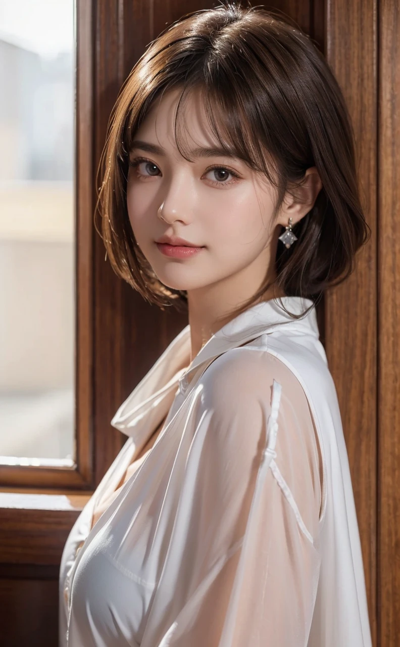 ((Best quality, 8K, masterpiece: 1.3)), full body, clear focus: 1.2, perfect body beauty: 1.4, slim abs: 1.2, (((dark brown hair,: 1.2)), dress dress: 1.1, (railway carriage: 1.1), highly detailed facial and skin texture, exquisite eyes, wearing gem earrings, off-the-shoulder, in the dark, dark, deep shadows, excellent light and shadows, soft lighting, natural light, soft shadows, warm light, side strong lighting, golden or warm hair, natural color, detailed skin texture, reflective earrings, eye gloss, details and reflective hair, warm background tones