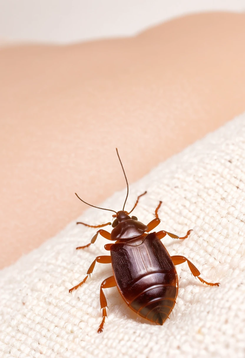 (High-quality depiction+Detailed Description)、(There are a lot of bedbugs on my hands)、(Japanese women+Bedbugs on your arm)(Massive Bed Bugs)