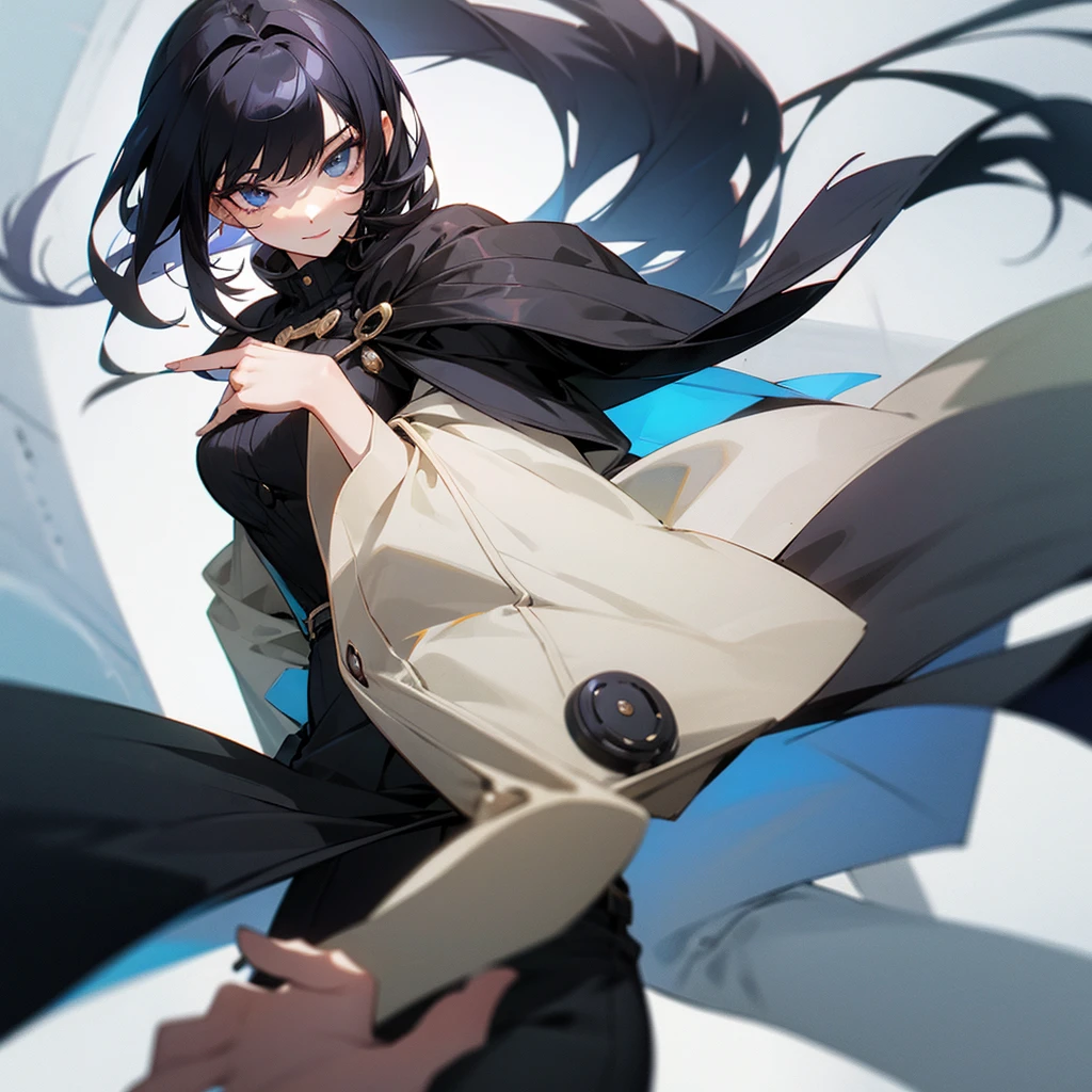 A stylish person with black hair and beautiful 