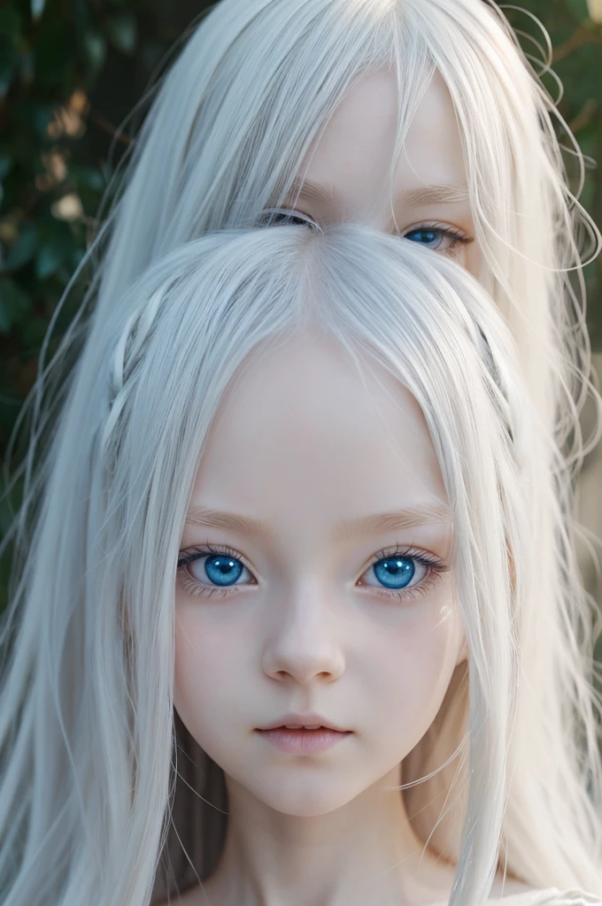 ((anime)), ((detailed))
an albino girl, Long hair with waves, blue eyes, long eyelashes separated by groups, face with soft and delicate features, 