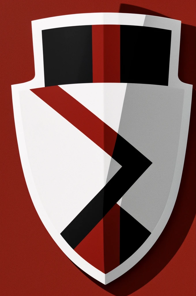 simple and minimalist logo with a red X crossing a shield with the inscription "corruption"