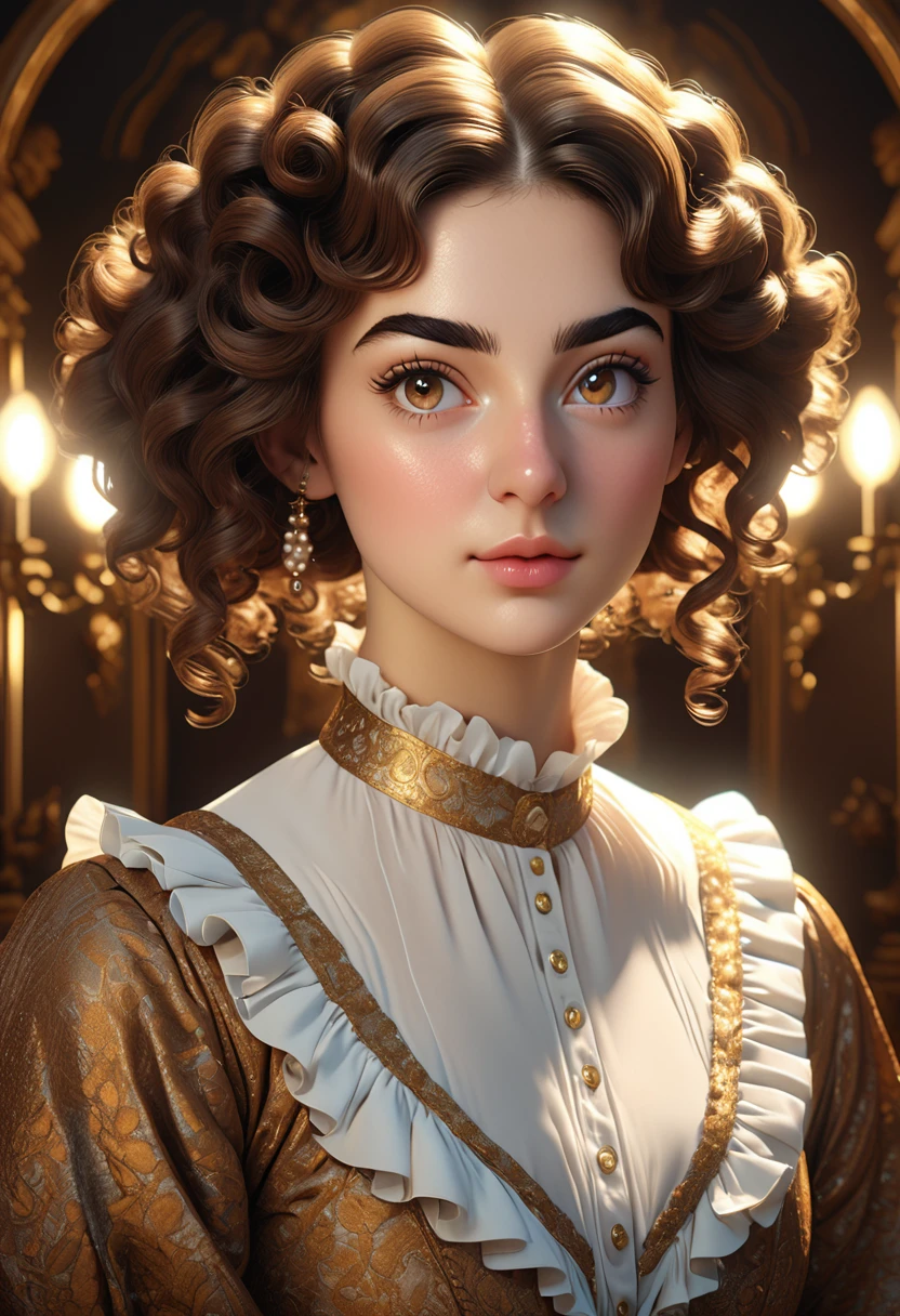 A beautful jewish women with a thick bush unibrow and a large bulbous nose. brown hair that is extremy curly and kinky,  Ultra HD, with Rococo he symmetrical face, photorealistic photography, path tracing, specular lighting, and volumetric face light enhance the details. The scene is captured in maximum quality, masterpiece, 8K high resolution, and top quality.
