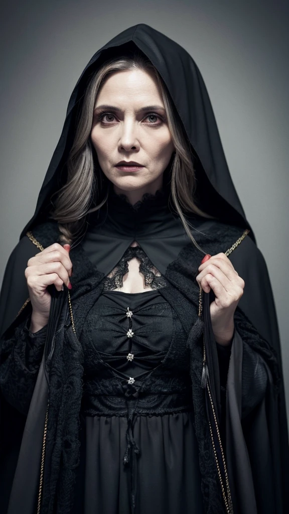 witch Grandmother Wife ugly Black Cape Creepy Overall dark scared