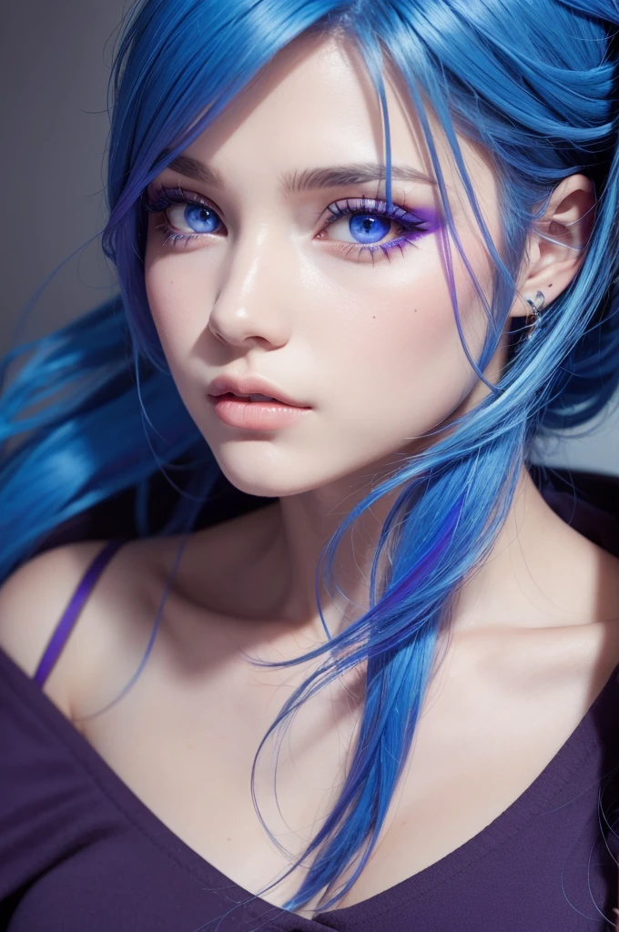 anime girl with blue hair and purple eyes posing for a picture, hestia, ayaka genshin impact, blue scales covering her chest, extremely detailed artgerm, portrait knights of zodiac girl, tsuaii, zerochan art, by Kamagurka, azure. detailed hair, artgerm on artstation pixiv, smooth anime cg art