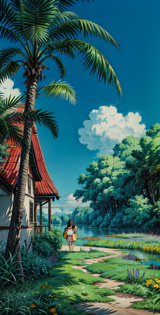 a painting of a banana tree in a field, studio ghibli anime screenshot, studio ghibli movie scene, studio ghibli environment, from the studio ghibli film, miyazaki film, still from studio ghibli, screenshot from the anime film, studio ghibli aesthetic, akira toriyama studio ghibli, no human, studio ghibli film, miyazaki movie scene, studio ghibli movie still, snail, 4k hd,, beautiful art uhd 4 k, a beautiful artwork illustration, no people, beautiful digital painting, highly detailed digital painting, beautiful digital artwork, detailed painting 4 k, very detailed digital painting, rich picturesque colors, gorgeous digital painting, no human