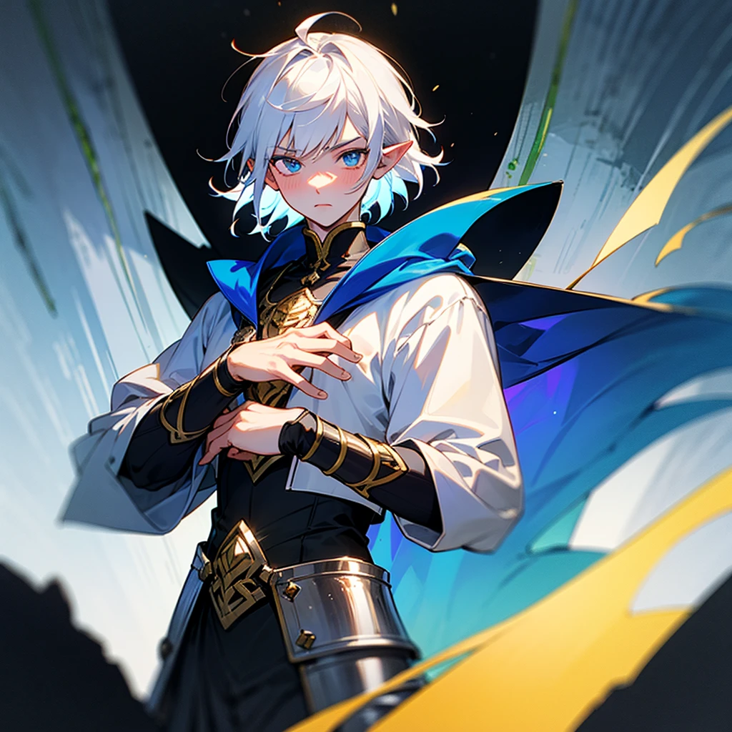 White background、10 year old girl、Pure white skin、Black tattoo on face、Green Eyes、Fantasy、God of Nothingnesask、Floating with arms outstretched