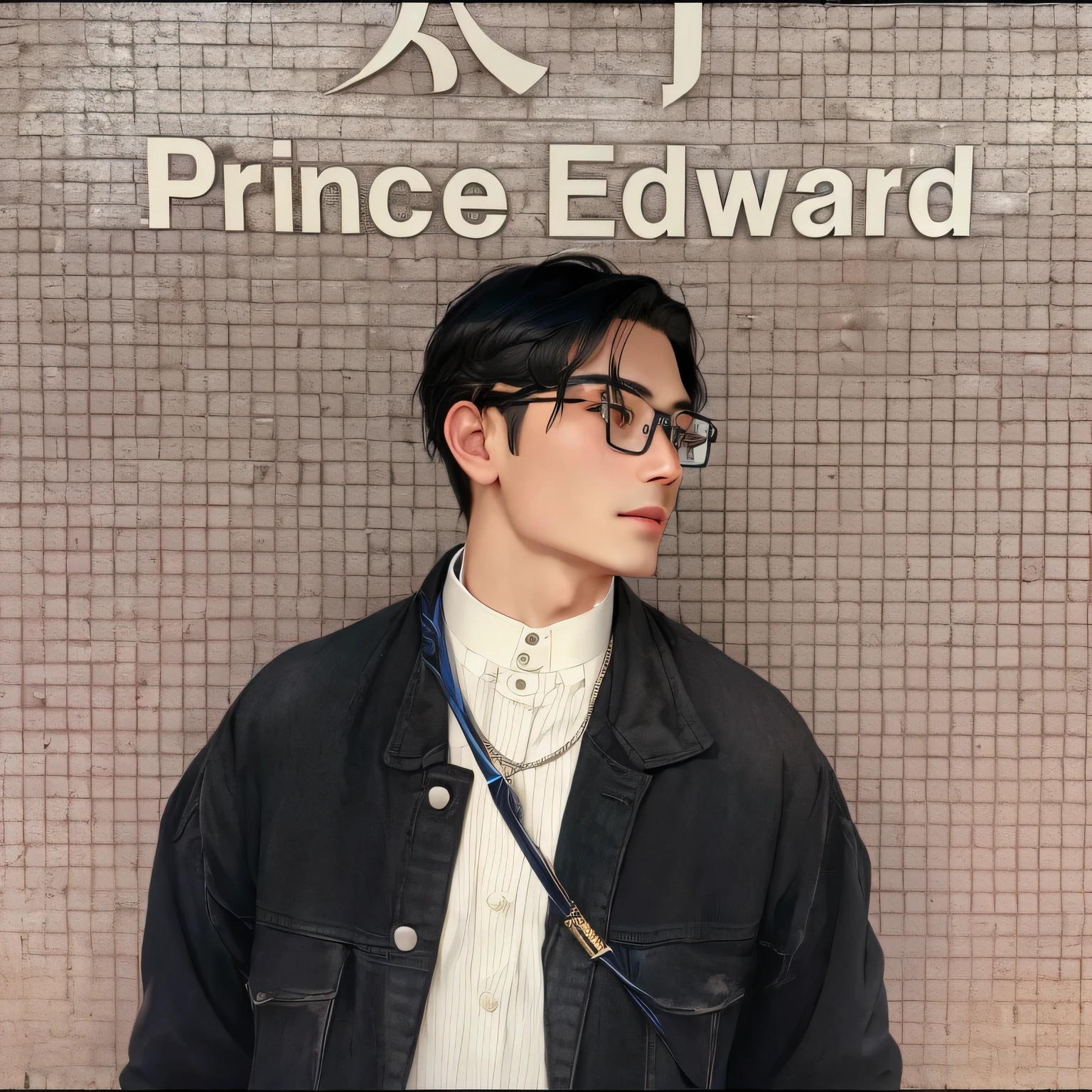 arafed man in glasses standing in front of a sign for prince Edward, Edward, Peter Shaw, Zheng Zhiwei, Delicate hermaphroditic prince, beautiful Young Prince, Emmanuel Rehn, Handsome Prince, beautiful androgynous prince, Young Prince, Hu Zhiqiang, matthew stewart, Author Wang E, Johnny Wan, Howard Parker