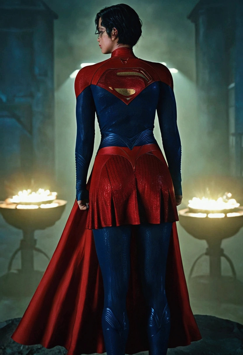 (girl with skirt),( showing her ass),(DCEU Supergirl)