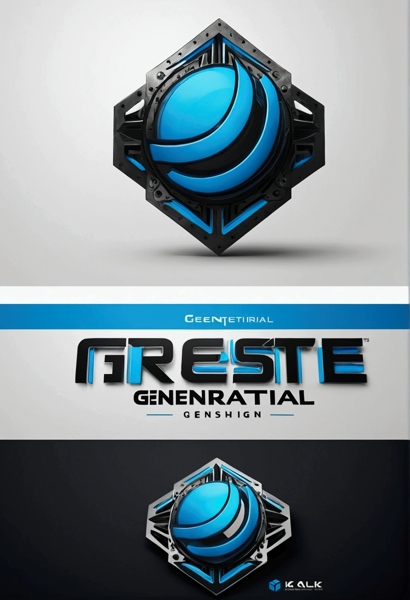 The logo was generated based on this English name，Generate an industrial design logo in black and blue