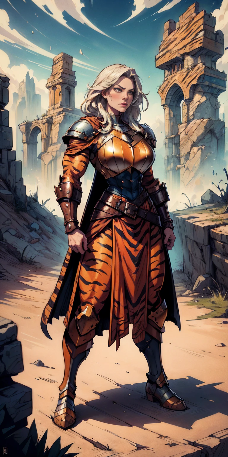 1 Girl (implying one person, likely female)
Full Body: Standing with perfect symmetry
Muscular Build: Strong and defined physique
Turned Arms: Muscular arms positioned behind her back
Theme:
Epic Fantasy: Set in a fantastical world
Asgard: Inspired by Norse mythology (can be subtle or more prominent)
Valkyrie/Lady Knight: Combining elements of a fierce warrior and noble protector
A motif incorporated into her armor, clothing, or environment (tiger stripes, or a tiger pelt cloak)
Visual Style:
Hyper Realistic: Incredibly lifelike detail
Masterpiece: Exceptional quality
8K Resolution: Sharp and high definition
Detailed Drawing: Intricate and richly textured
Superior Quality: The best possible rendering
Epic Composition: Dramatic and visually stunning