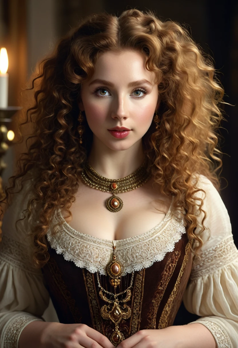 A beautful jewish women with a thick bush unibrow and a large bulbous nose. brown hair that is extremy curly and kinky, Traditional jewish dress. Ultra HD, with Rococo he symmetrical face, photorealistic photography, path tracing, specular lighting, and volumetric face light enhance the details. The scene is captured in maximum quality, masterpiece, 8K high resolution, and top quality.Molly Quinn.
Epc lighting, striking silhouette. cross necklace. Doe eyes. The epitome of old wpr;d beauty and charm.