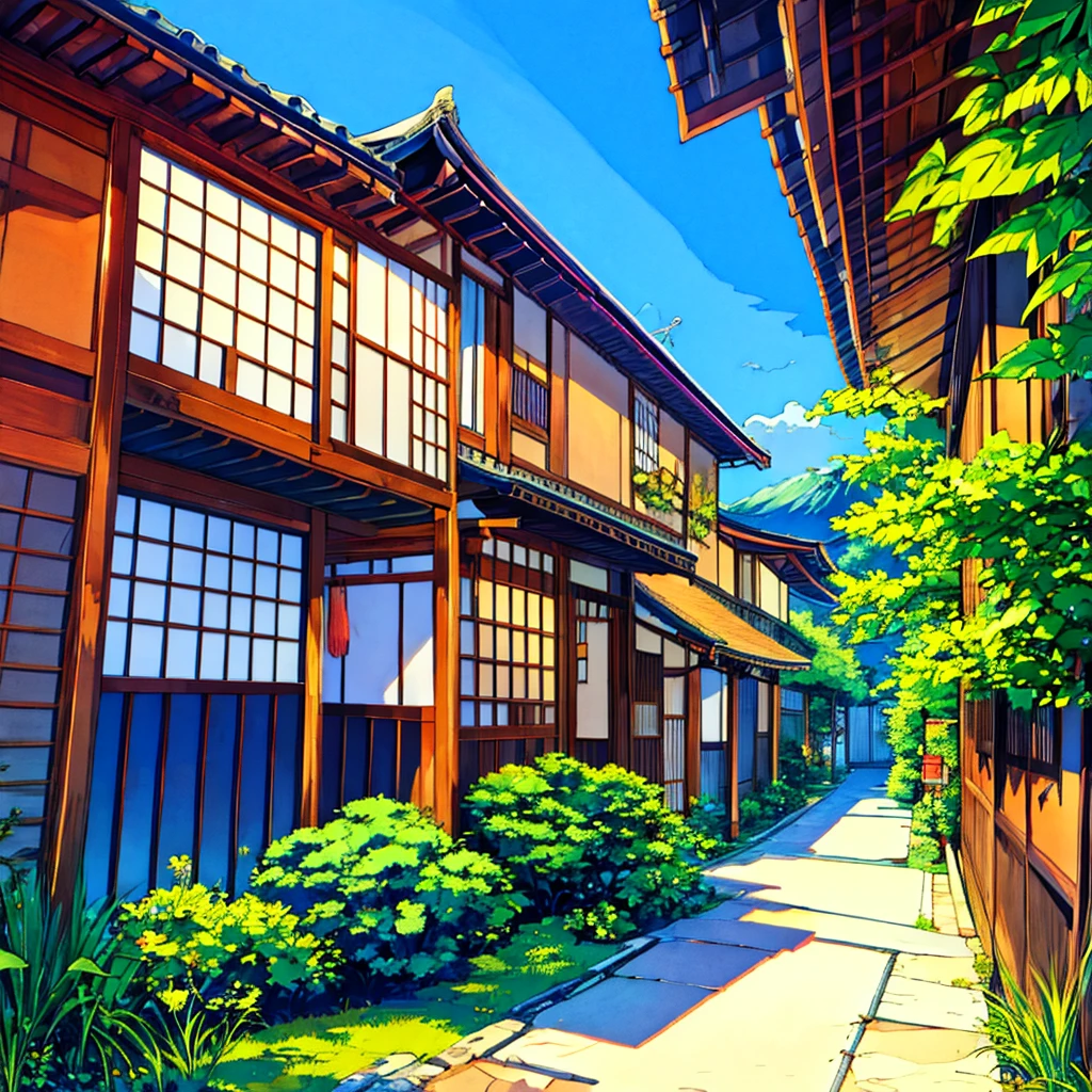 Summer scenery, blue sky, wind chimes, nostalgic, Japan