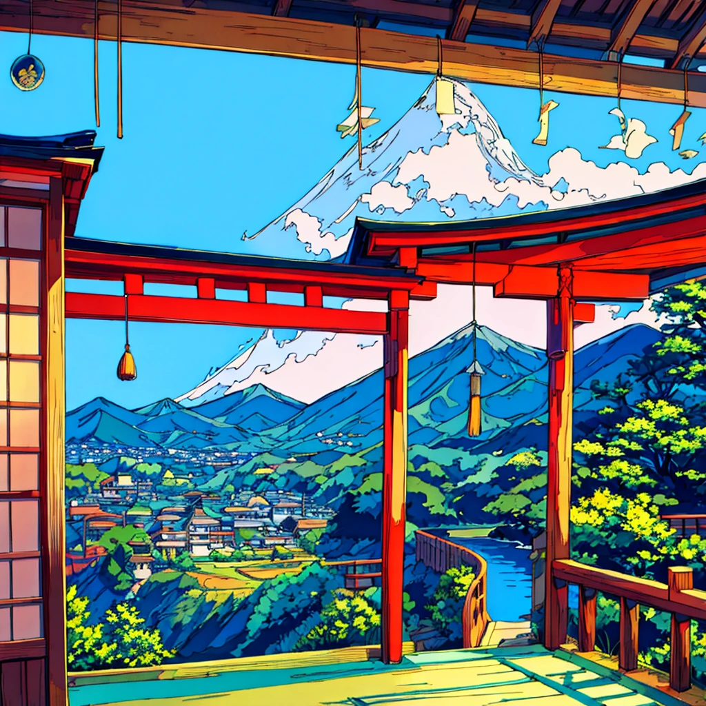 Summer scenery, blue sky, wind chimes, nostalgic, Japan