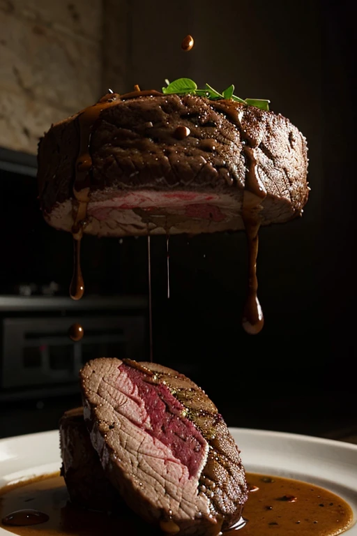 Gravity-defying beef tenderloin