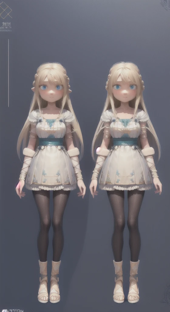 charturnerv2, 1girl, full body, blonde hair, long hair, blue eyes, white dress with blue details, princess, same outfit, concept-art, full body, detail_face, line_sketch, PlanIt, official art, official alternate costume, design style, multi style, detail character, 4_side, original, 8K GC, massive detail, multiple views of the same character, no background, only detail character, technical illustration, multiple views,masterpiece,best quality big-boobs