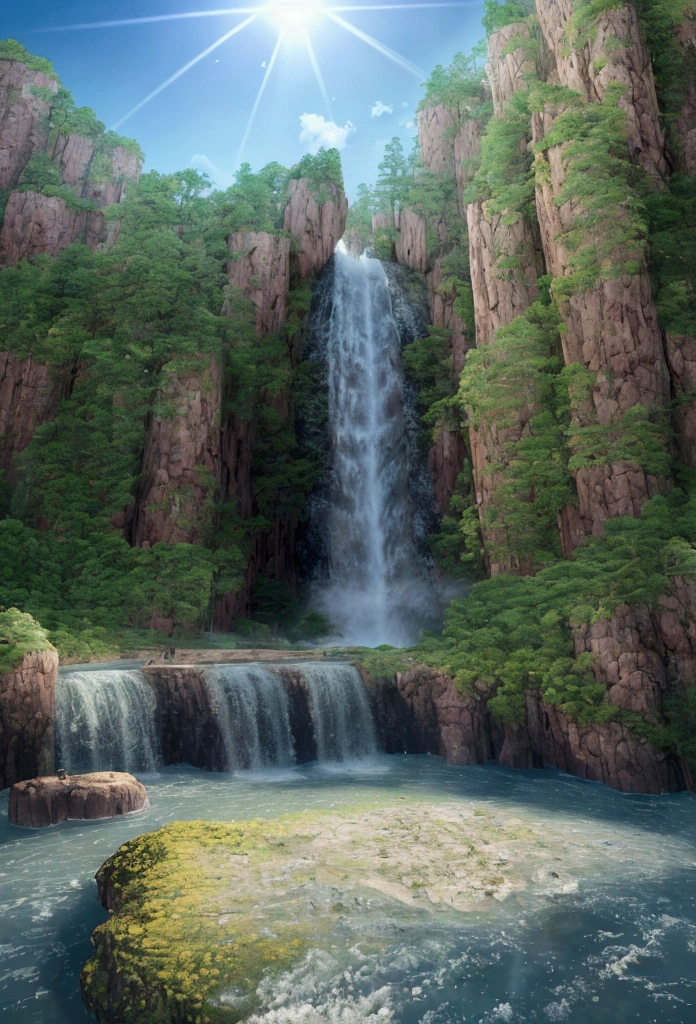 Giant, 楽山大仏のRealistic描写, Seamlessly blending with nature, Surrealism, Very detailed, Realistic:1.37, 3D Rendering, Cinema Lighting, Divine Light, 超High resolution, masterpiece:1.2, Textured skin, Highest quality, High resolution