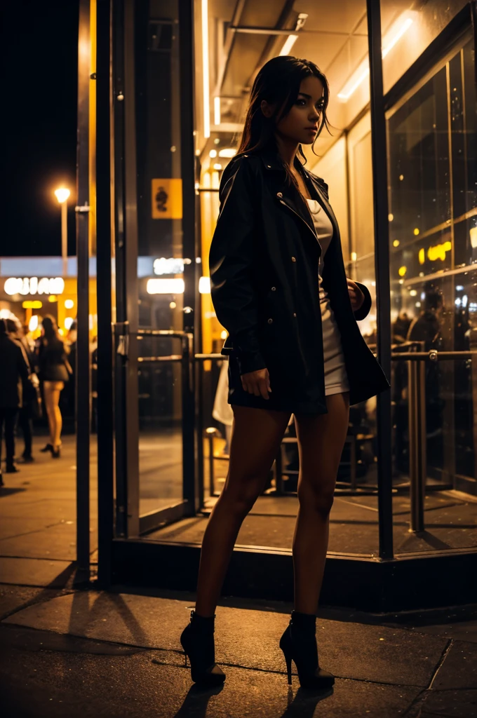 The girl standing outside the club landscape image