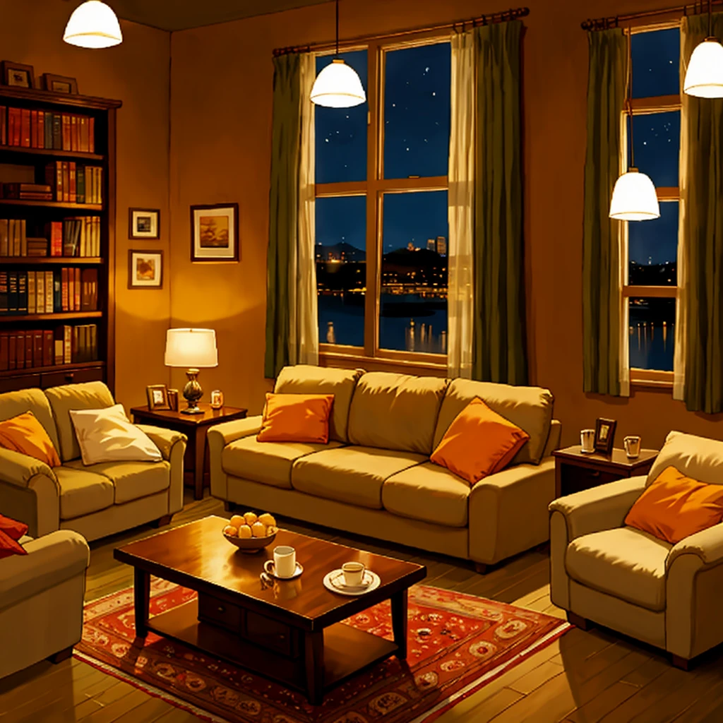 Living room at night