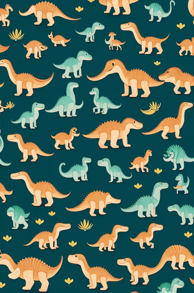 Cute dinosaurs background 
