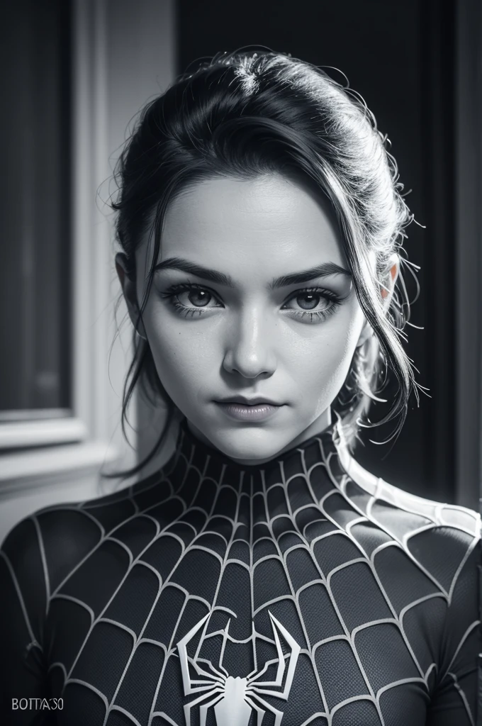 A photograph of Spider-Man, without mask, the 20s, bonitas, face detailed, looking at the camera, portraite, 8k hd, high qualiy