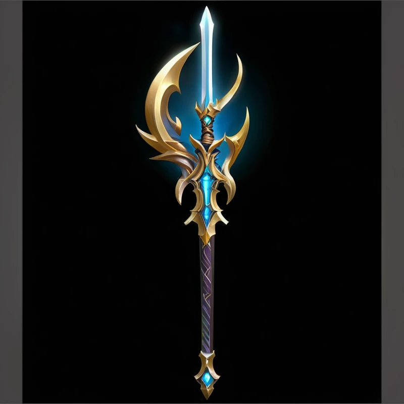 Very beautiful sword，The design is also very beautiful, Intricate Fantasy Spear, Fantasy weapons, Sword weapons, Scepter, World of Warcraft Blizzard Weapon Art, epic Fantasy weapons art, metallic scepter, Dragon Staff, Role Playing Game Items, sword, Weapon concept art, Fantasy RPG Weapon Art, League of Legends Arcane, Fantasy sword, Dragon Staff, Weapon Design