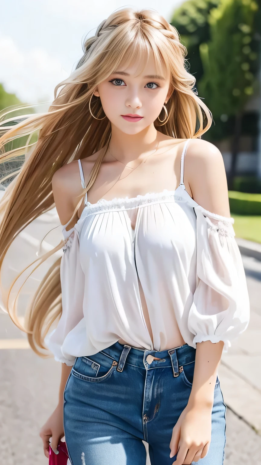 masterpiece、Highest quality、Ultra-high resolution、RAW Photos、Realistic、Bright lighting、Face Light、Smooth Professional Lighting、(whole body), (from side:1.2), (looking back:1.1)、one personの女の子、Perfect model body shape、Beautiful Eyes、Big eyes、Inconspicuous tear bags、(slim:1.2)、bangs、bionde、Red、bracelet、chest、choker、Clothing Surroundings、Waist、clavicle、Eyebrows visible through hair、Gradient Hair、smile、up、jewelry、kogal、Long Hair、Viewer Perspective、ear、Earrings,(Sheer camisole:1.4), (low-Waisted Shorts:1.2)、black eye、smile、one person、Beach、zero、Sandy Beach、figure、fashionable、woman、Vibrant, (smile)、stop temporarily、Front、colorful、dynamic、background、element、have confidence、performance、Keep、statement、accessorieajestic、Coil、Surroundings、Touch、scene、Bold、to attract attention、title、stylish、Impression、modern、trend、concentrated、fashion、