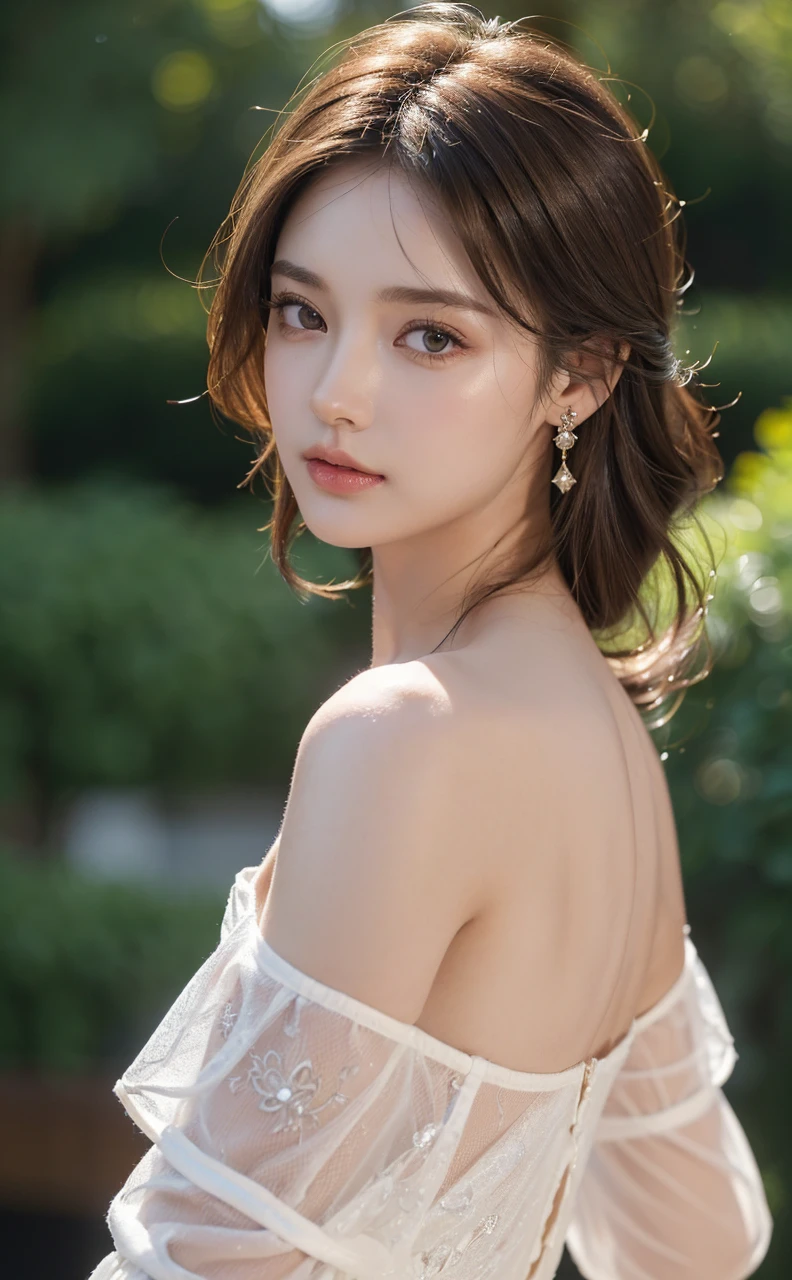 ((Best quality, 8K, masterpiece: 1.3)), full body, clear focus: 1.2, perfect body beauty: 1.4, slim abs: 1.2, (((dark brown hair,: 1.2)), dress dress: 1.1, (railway carriage: 1.1), highly detailed facial and skin texture, exquisite eyes, wearing gem earrings, off-the-shoulder, in the dark, dark, deep shadows, excellent light and shadows, soft lighting, natural light, soft shadows, warm light, side strong lighting, golden or warm hair, natural color, detailed skin texture, reflective earrings, eye gloss, details and reflective hair, warm background tones