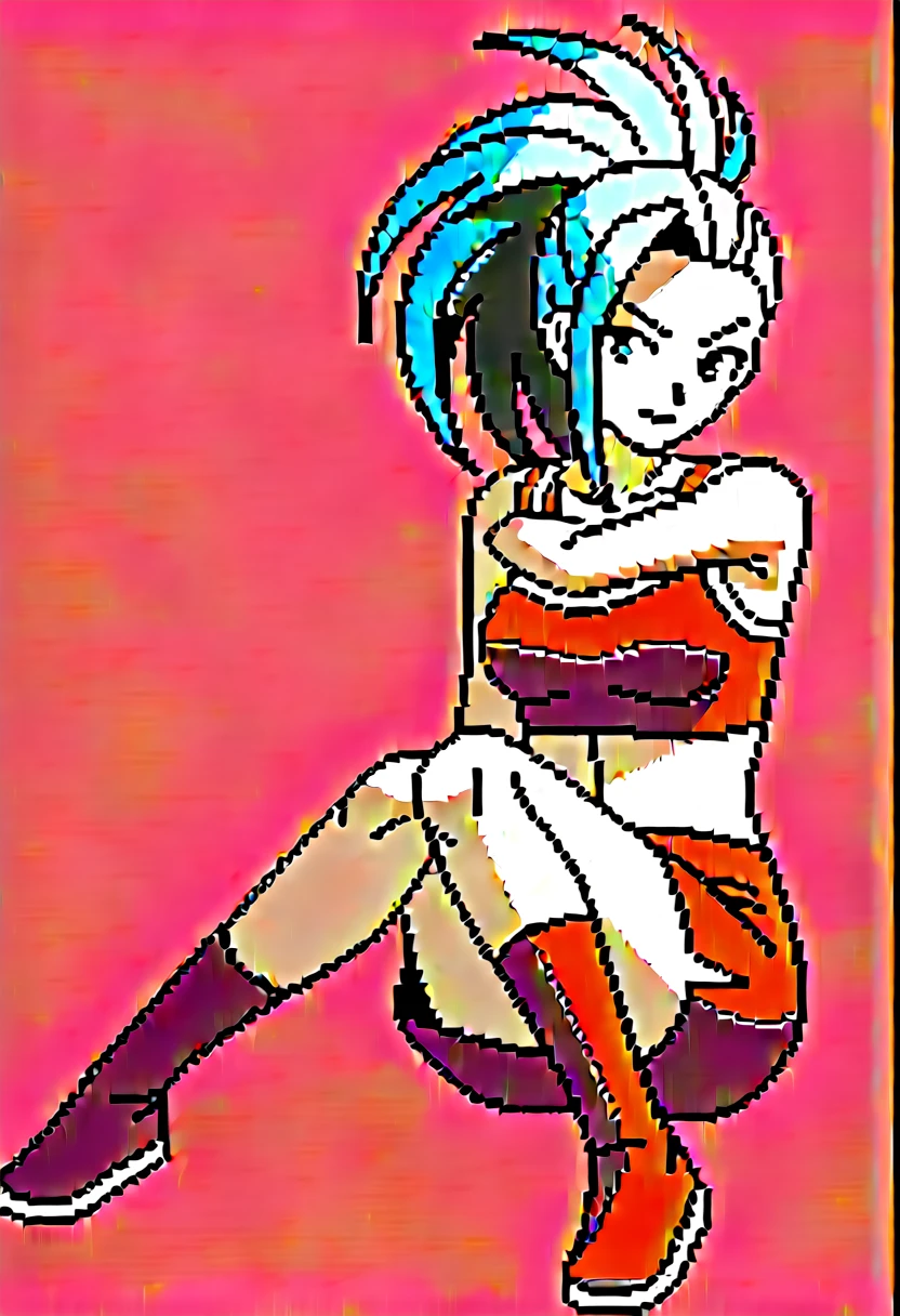 score_9, score_8_up, score_7_up, source_anime BREAK momo yaoyorozu, solo, looking at viewer, simple background, full body, pixel art