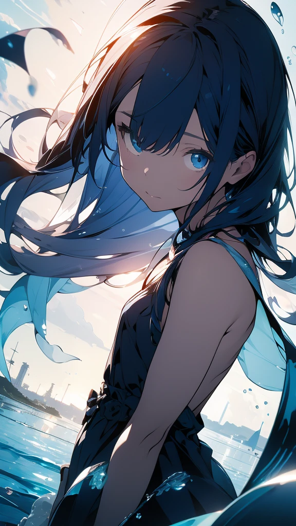 ((Blue and navy blue tones:1.3)) One girl, alone,jellyfish filling up the ocean, millions of jellyfish, Swimming girl ((naked)) in the deep ocean surrounded by jellyfish, ((jellyfish)), Deep Black Sea,Underwater,(Realistic:1.4), Official Art, unity 8k wallpaper, Super detailed, beautifully、aesthetic, masterpiece,Highest quality, (Dynamic Angle:1.4), Glowing Skin, (Floating colorful sparkles:1) The most beautiful form of chaos, elegant, Brutalist design, Vibrant colors, Romanticism, Ultra Wide Angle,