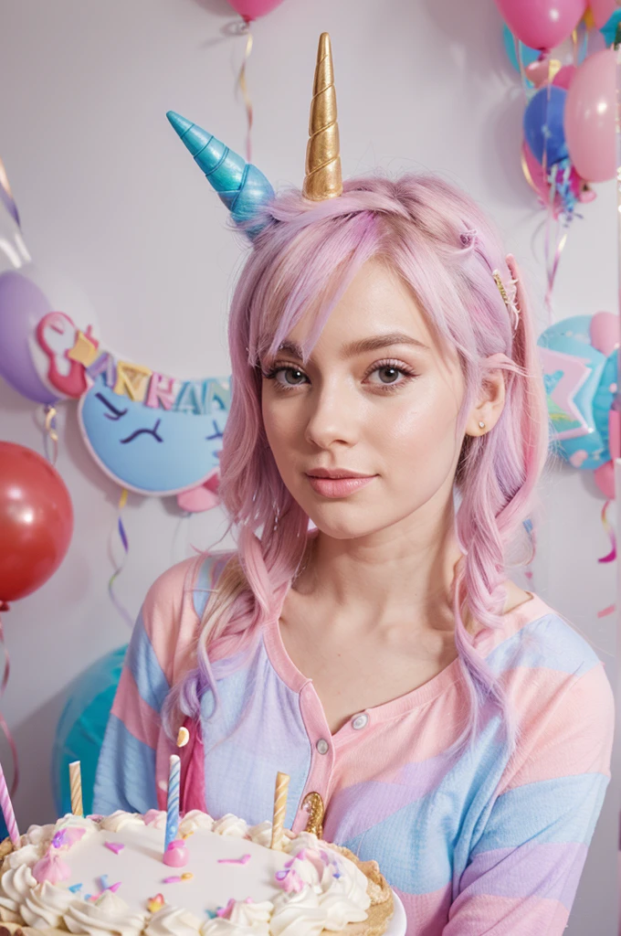 Background Birthday celebration unicorn theme