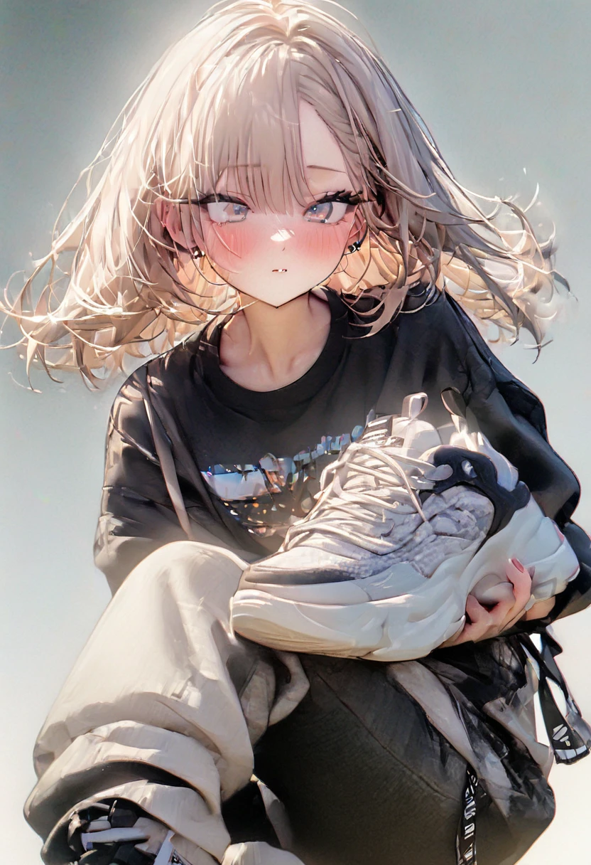 (Masterpiece, Best Quality: 1.2, 8K), Centered, Full Length, One Girl, Cool Fashion, Pants, Simple Sneakers, Simple Background, Open Eyes, Delicate Eyes, Beautiful Eyes,(Masterpiece, Best Quality: 1.2, 8K), Centered, Full Length, One Girl, Cool Fashion, Pants, Simple Sneakers, Simple Background, Open Eyes, Delicate Eyes, Beautiful Eyes,