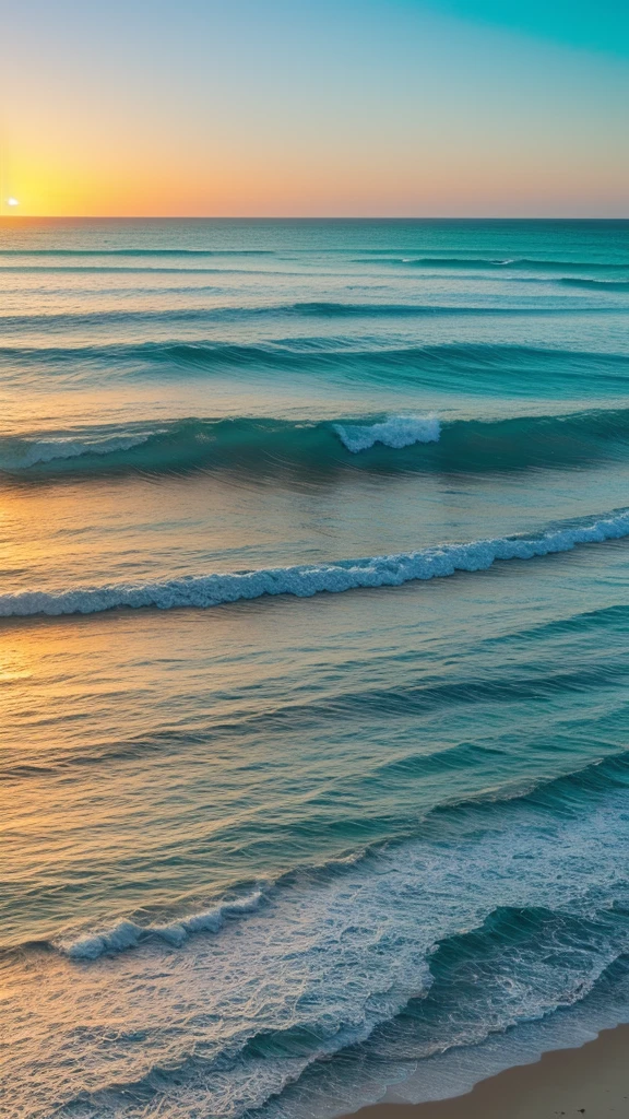 Background with The pastel green and blue hues evoke the soothing colours of the ocean at sunrise and sunset while featuring the beautiful elements of waves, tides, and moonlights that the mid-autumn has to offer