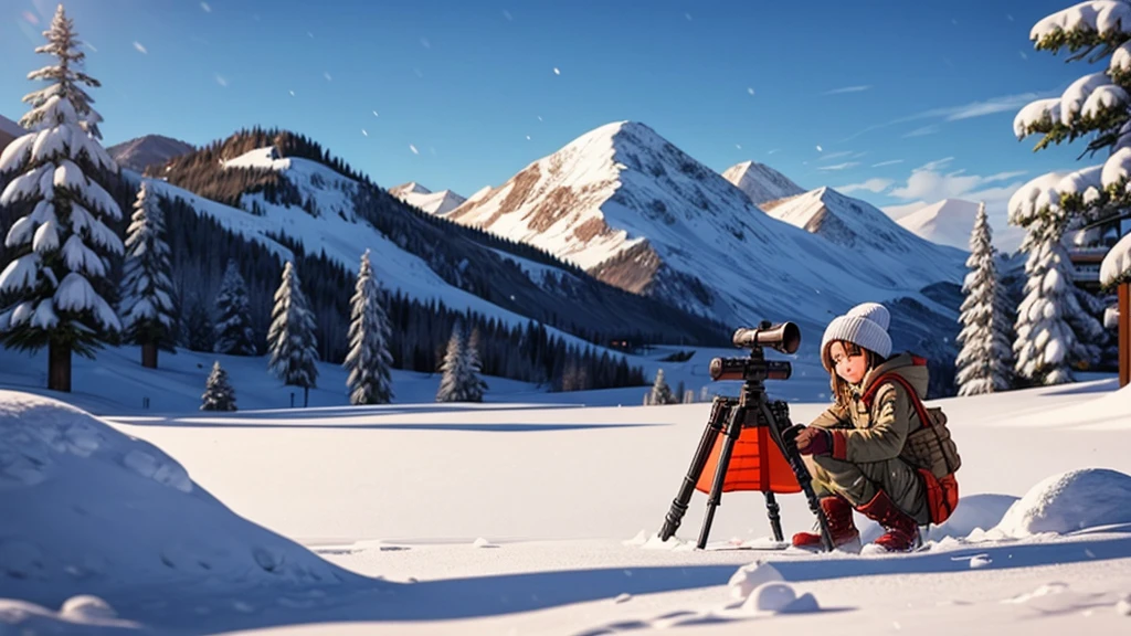 Beautiful sniper、Hide in the snow、Latest sniper rifle、Snow Scene