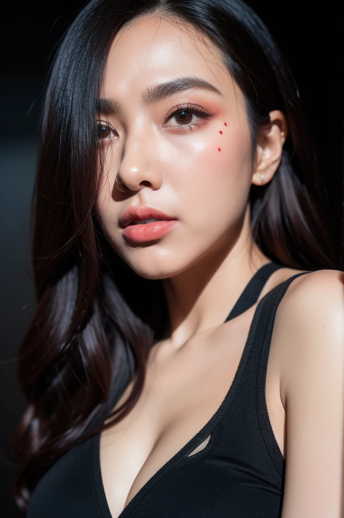 Surrealism, High detail, Cinema Lighting, Ray Tracing, viewing angle, Eye-level shot, Hyper HD, masterpiece, Textured skin, 4K, Highest quality, Japanese Fashion, Dark Eyes, Black long hair, 