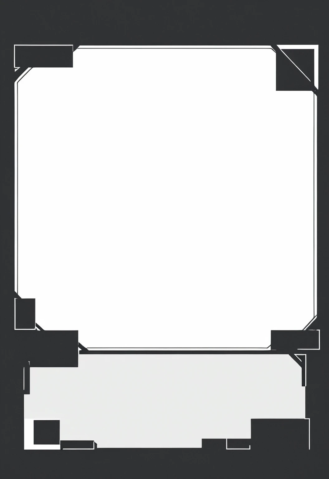 A modern minimalist style blank character profile,Leave a square blank space in the middle。Applicable to card UI。