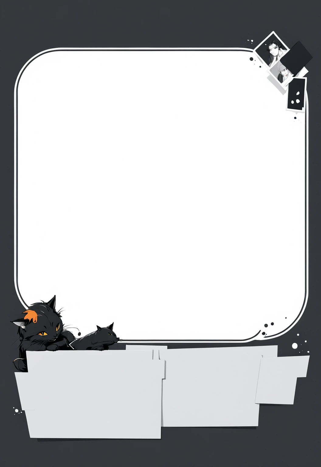A modern minimalist style blank character profile,Leave a square blank space in the middle。Applicable to card UI。