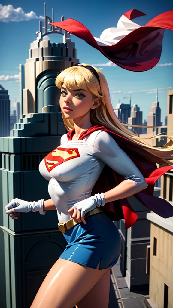 (cowboy shot), sfw, (work of art), (best qualityer:1.0), (ultra high resolution:1.0), detailedeyes,
BREAK Supergirl, 1 girl, long blonde hair, mid-air, flying hair band, \(offwhite\) top cut, manga curta, layer, blue pencil skirt, mitts, BREAK boots
(clouds, citys, stunning vista)