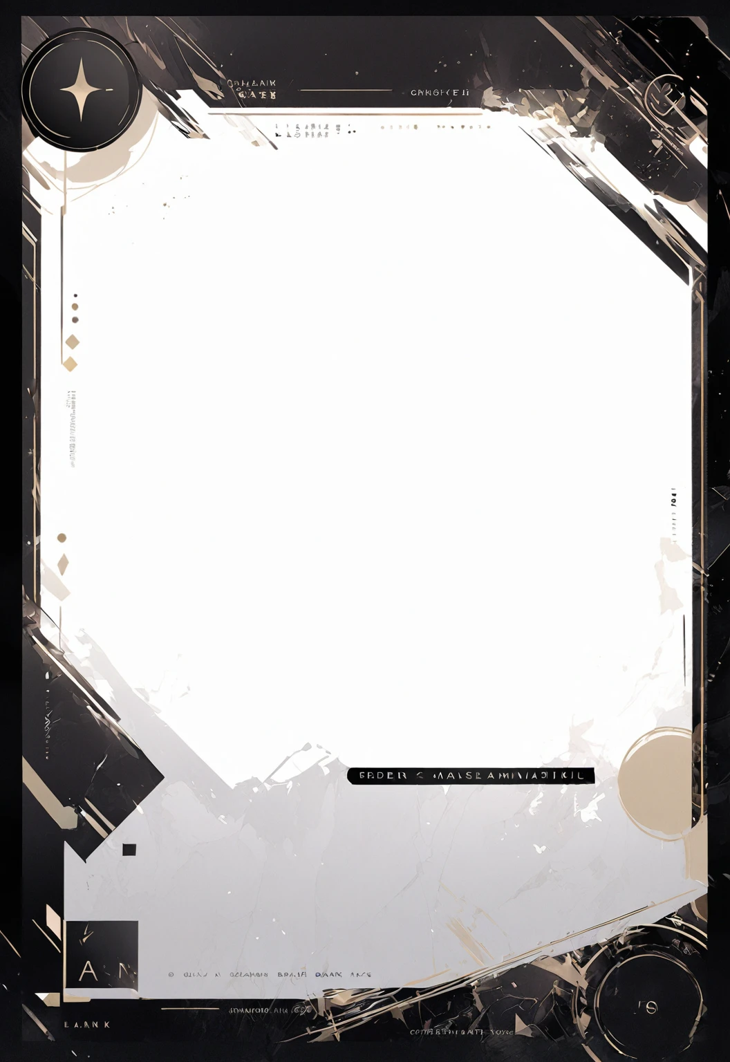A modern minimalist style blank character profile，Leave a square blank space in the middle。Applicable to card UI。