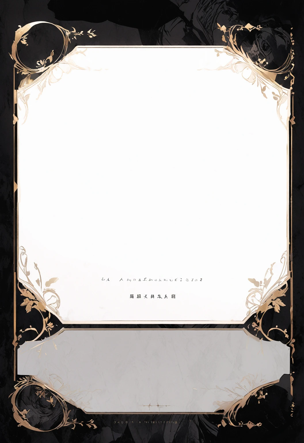 A modern minimalist style blank character profile,Leave a square blank space in the middle。Applicable to card UI。