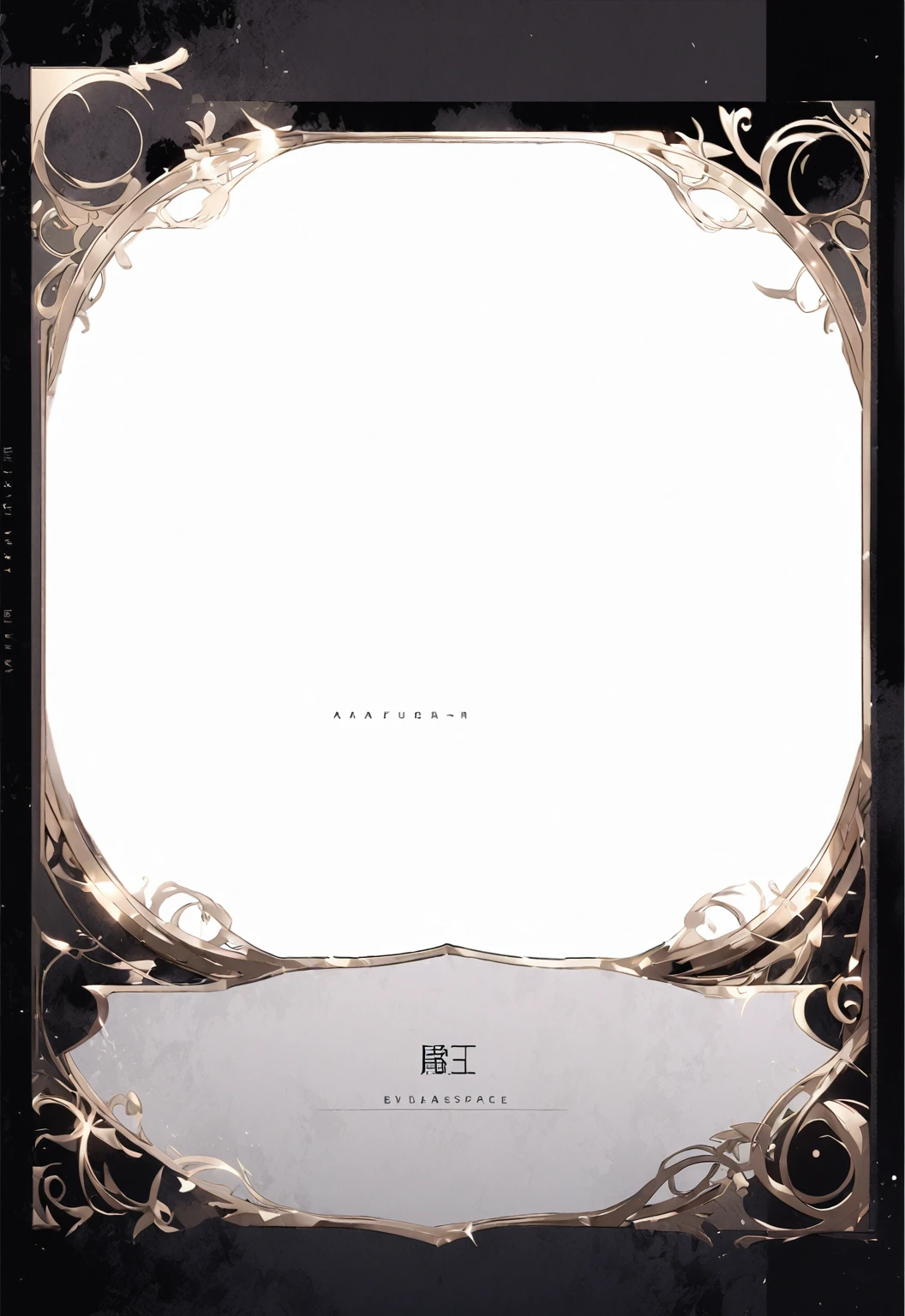 A modern minimalist style blank character profile,Leave a square blank space in the middle。Applicable to card UI。