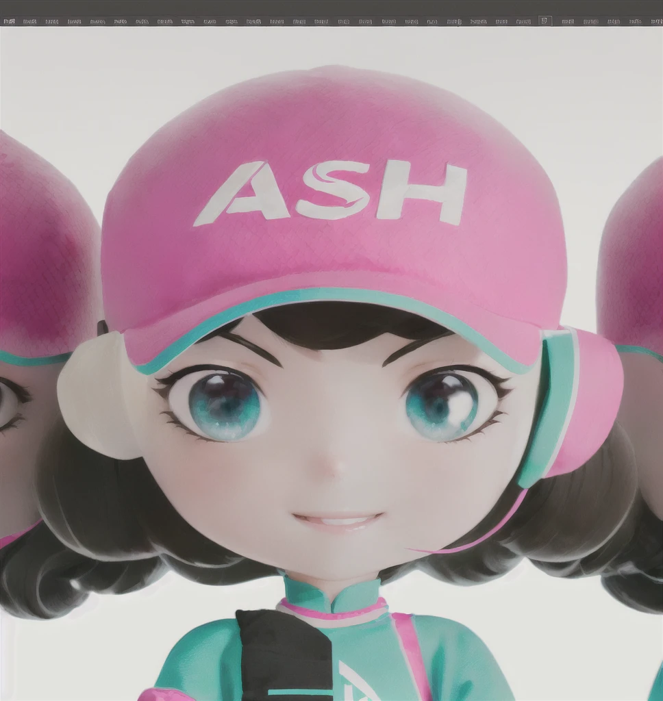 A smiling little girl wearing a pink hat