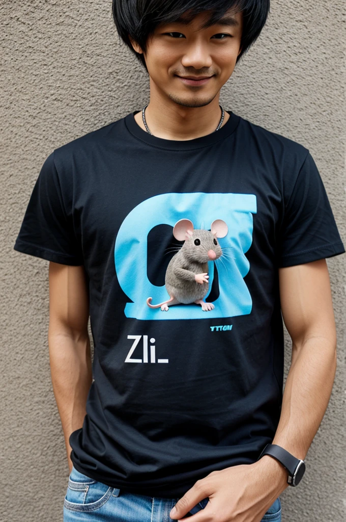  mouse with a ZTE t-shirt
