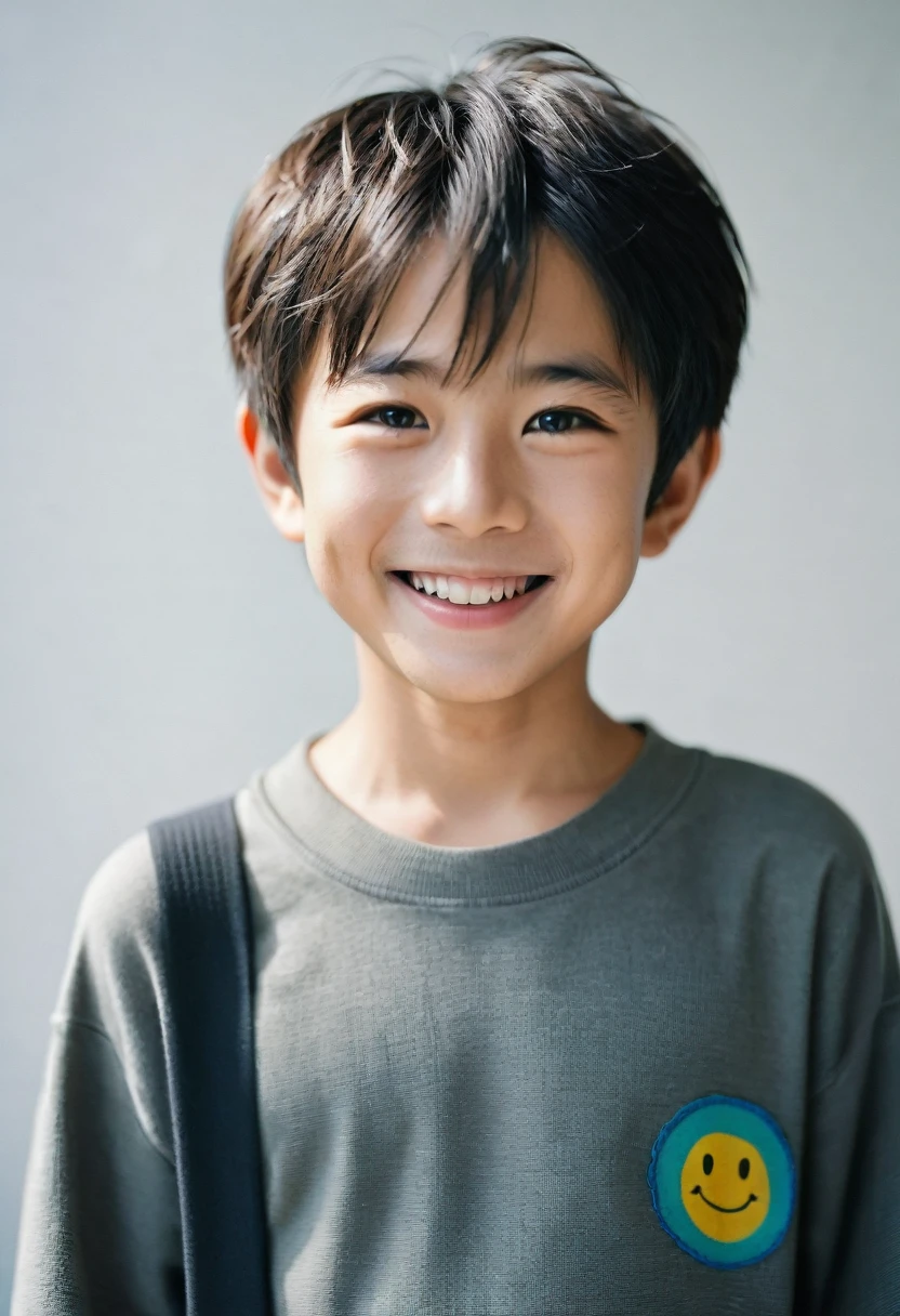 ,6 years old,man,Japanese,smile,piece,Short Hair,mole,Fujifilm, 16K, Ultra-high resolution