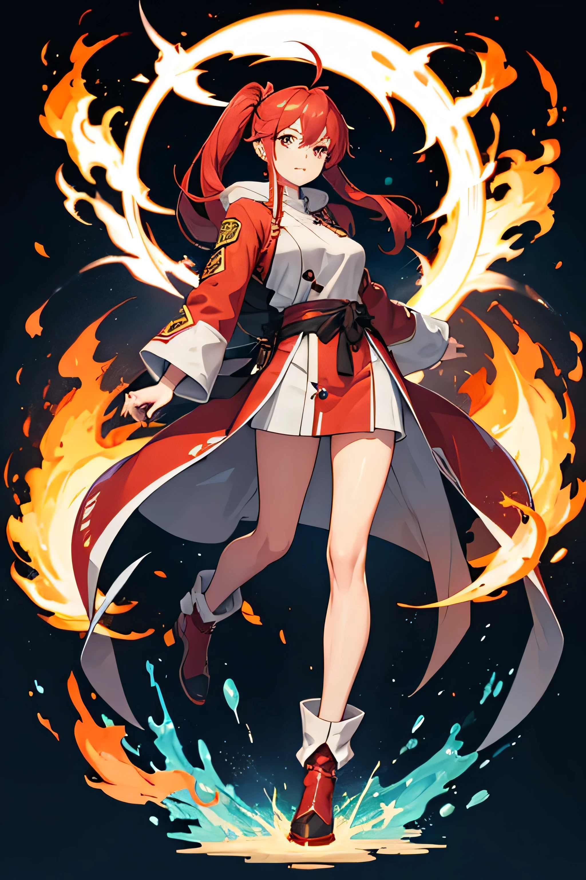 A person who flies in full body and controls the fire element