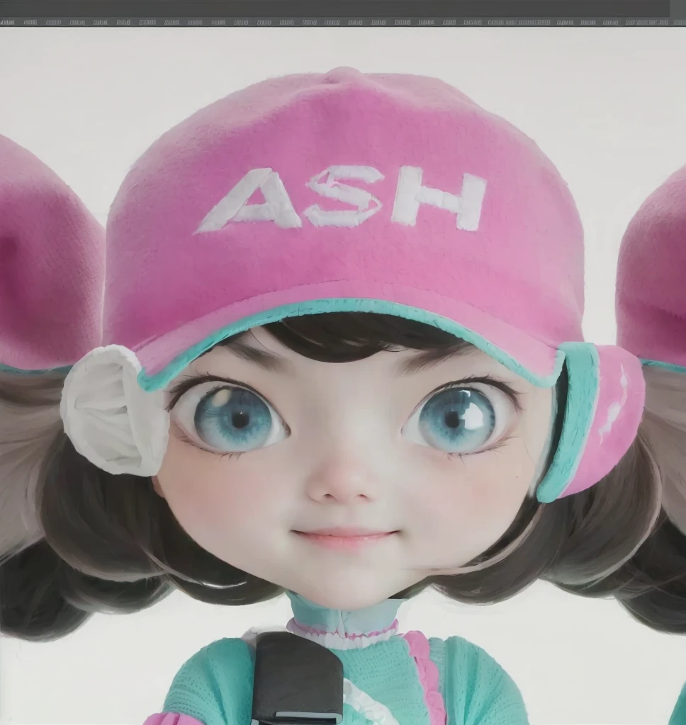 A smiling little girl wearing a pink hat with rich colors