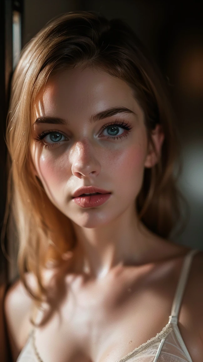 (((Ultra-realistic))) photograph, masterpiece, Highest quality, (Pale skin), (Highly detailed face and eyes:1.2), 1 girl, Adult, ((Tight lingerie that&#39;s one size too small)), Strapless bra, ((Very dark eye makeup, pinkマスカラ)), ((Fake detailed lips)), ((White Wavy Hair)), ((Stylish hairstyle)) , (({hugeな|huge|big|hugeな|Mega|fake} chest pushed up)), (Very small waist). ((Very large cleavage)), photograph撮影, (soft) Lighting, (Play of light and shadow), Depth of written boundary, Bokeh, (Attention to detail of skin: 1.2), (hugeな胸のサイズに特に注意: 1.2), (((Pay special attention to very tight clothing sizes: 1.2))), Detailed Texture, Skin pores, Oily skin. (The erotic atmosphere of the frame. Color range - Purple, pink, Ton), dr, ((Film Grain)), ((light)), (Glare), ((Full body photography)) , Super detailed,
