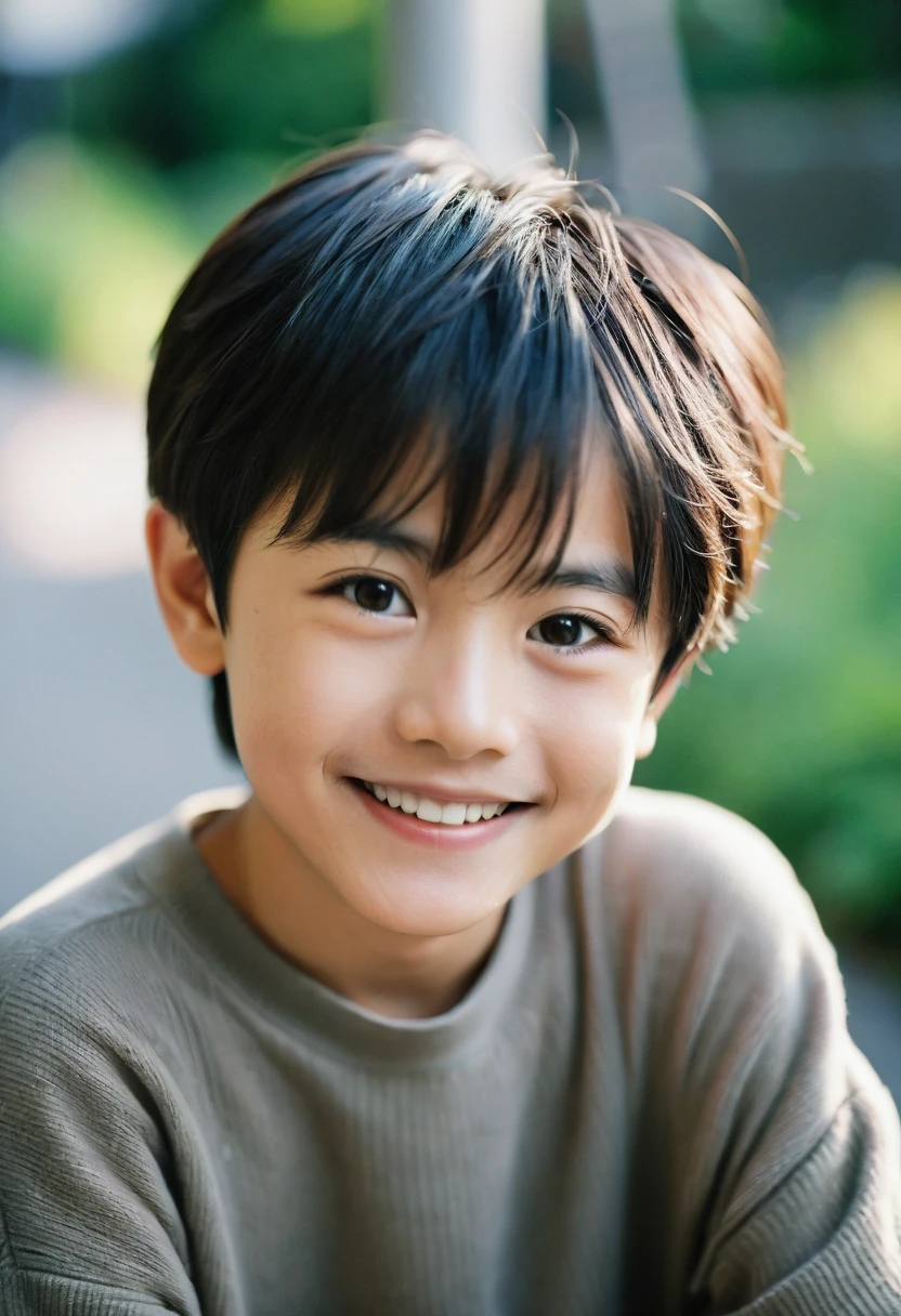 ,6 years old,man,Japanese,smile,piece,Short Hair,Single,Refreshing,Mole on the corner of the eye,Fujifilm, 16K, Ultra-high resolution